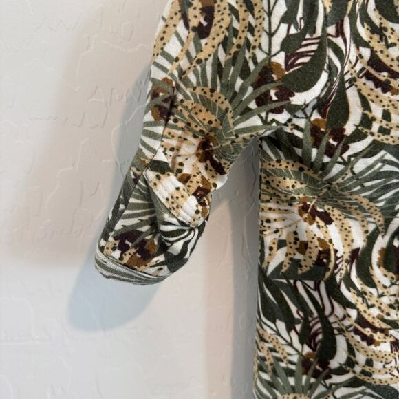 Larkspur Baby Jungle Leaf Print Bamboo Footie Zippy Pajama - Picture 4 of 4